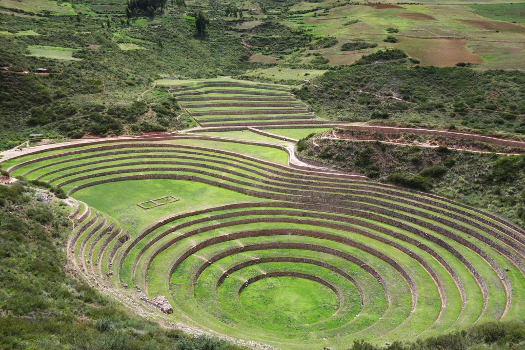 Ruines incas antiques de Moray, Maras, Pérou.